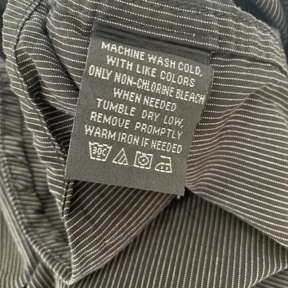 Absolut Vodka Button Up Black Pinstripe Black Shirt Sweden Men’s Medium - Picture 9 of 9